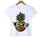 Одежда высшего качества ананаса футболка с короткими рукавами с принтом ананаса для маленьких мальчиковфутболка для девочек детская повседневная одежда с О-образным вырезом, летние детские топы, футболки Z29-6