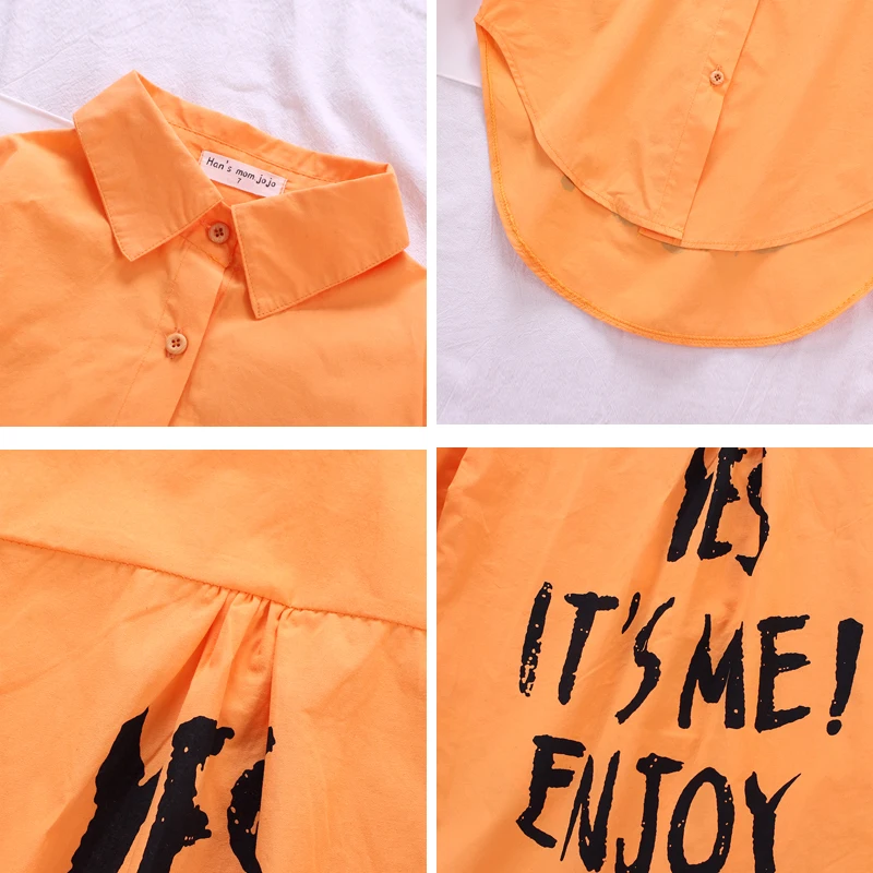 Рубашка для девочек Новинка весны 2019 года Корейская версия свободная с печатью