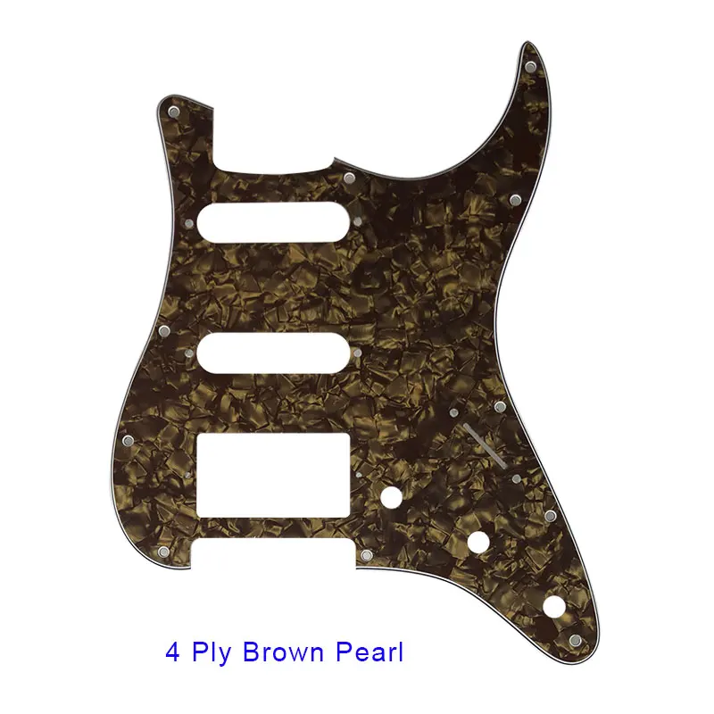 Brown Pearl Качественные электрогитары Для США \ Мехико Fd Stratocaster 11 отверстий HSS PAF хамбакер гитара накладка царапина пластина - Цвет: Brown Pearl
