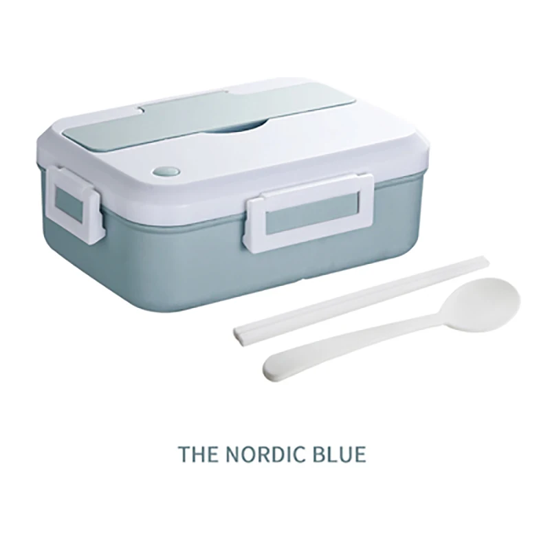 Blue Baispo 1300 мл Nordic стиль коробка для завтрака пригодная для использования в микроволновке герметичные еда контейнер большой ёмкость студент Bento Box Crisper с посуда - Цвет: Blue