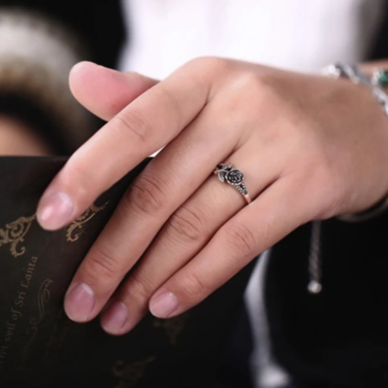 New Fashion Copper Midi Finger Ring Boho Punk Jewelry Vintage Knuckle Rings for Women Wedding Bands Retro 3D Rose | Украшения и