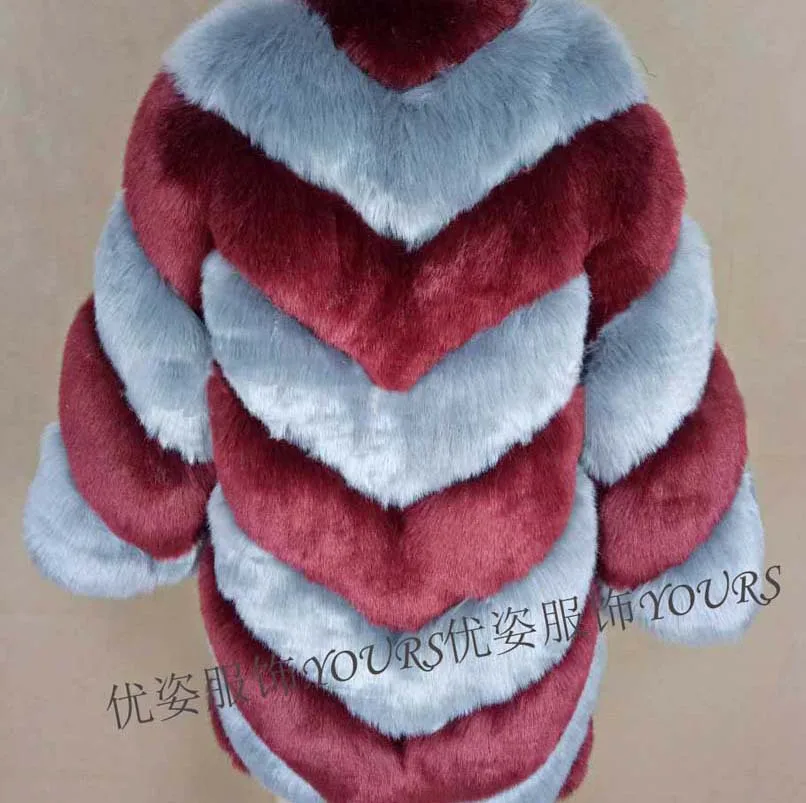 NO.5 TUHAO, Зимняя мода, большой размер 4XL 3XL, женское меховое пальто, теплые пальто с длинным рукавом, пэчворк, женский мех, искусственный мех, пушистая куртка - Цвет: NO.5