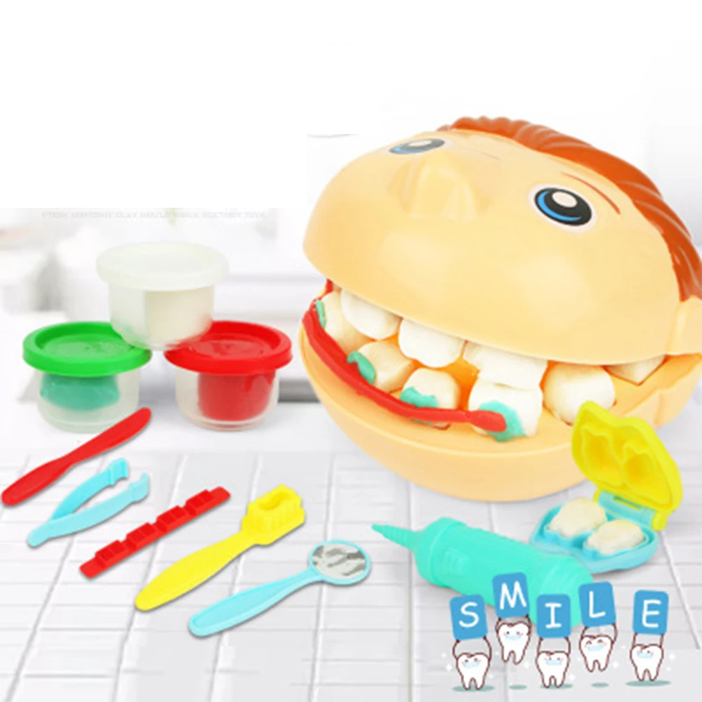 

Children's Educational Toys Set for Kid's Creativity with Plasticine Dentist Mud Pretend Play Gift for boys girls Doctor Toys