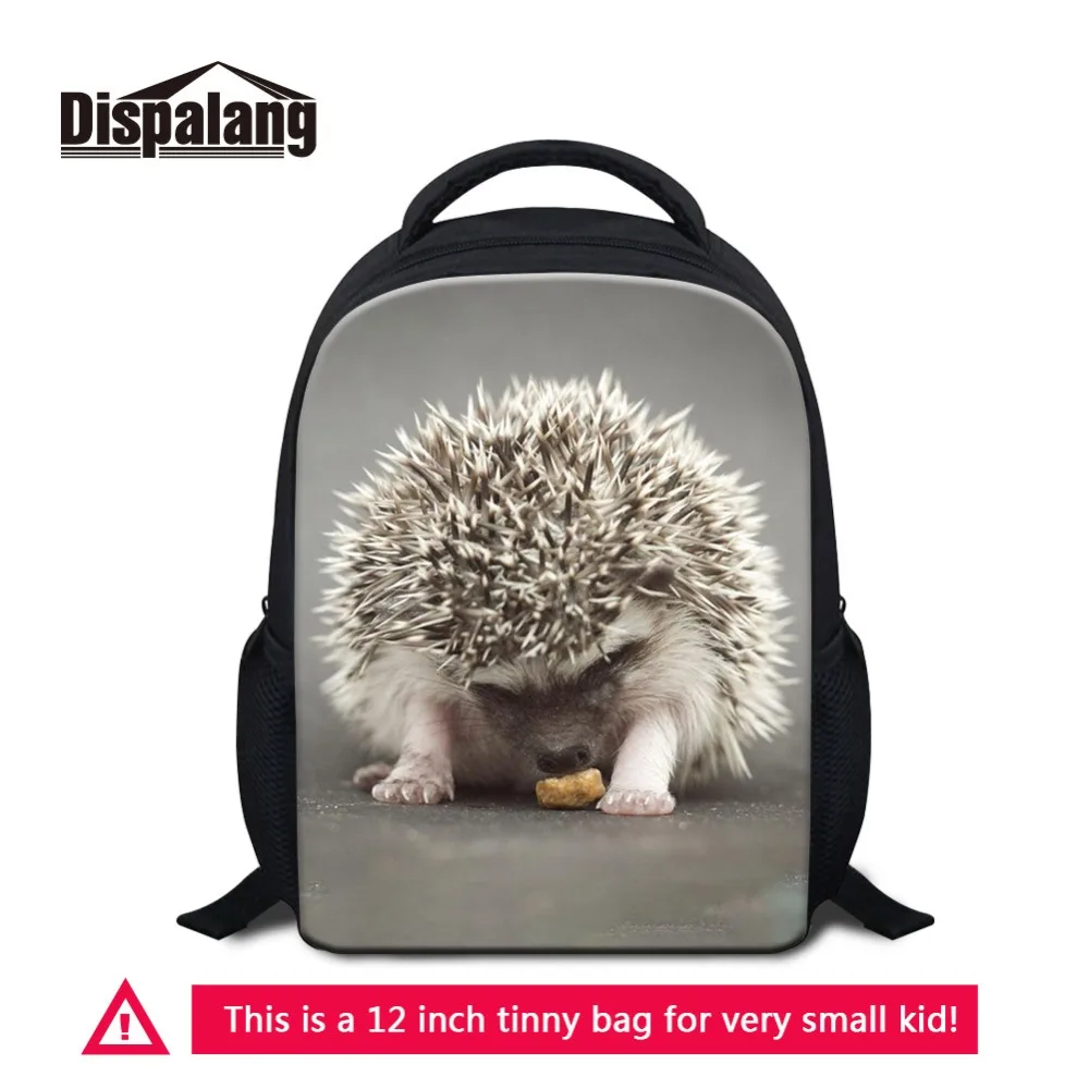

Dispalang Gloss Bags Kindergarten Canvas Printed Hedgehog Words Baby Backpack with Side Pocket Children's Bookbag Supply Toddler