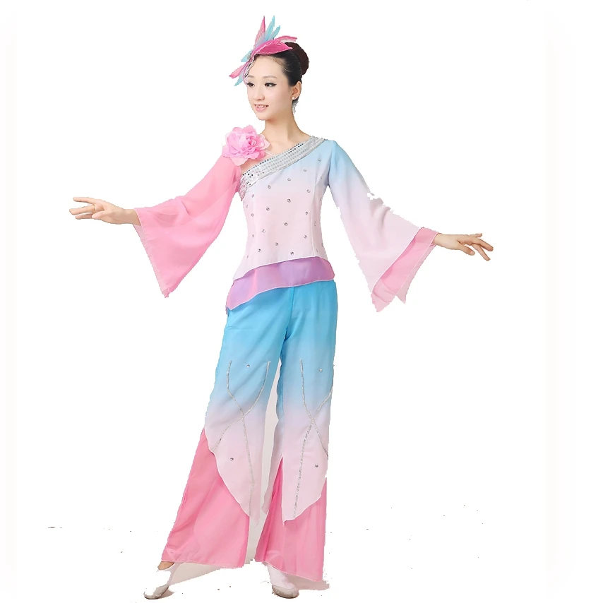 Китайские танцевальные костюмы Yangko Китайский народный танцевальный костюм