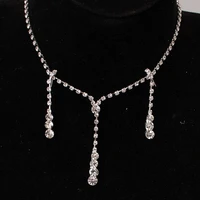2 sets of new fashion necklace 2020 beautiful bride crystal wedding jewelry necklace women gifts cheap marketing necklace women