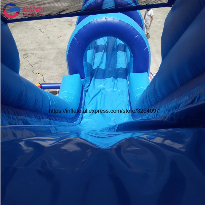 Синяя гигантская надувная горка для улицы прыгающий замок коммерческий 0 5 мм ПВХ