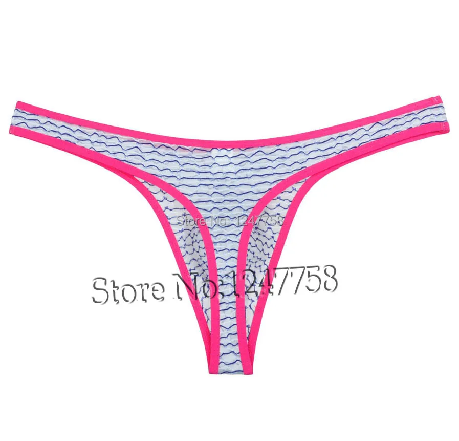 Мужские стринги из жаккардовой сетки Черные с Т образным вырезом бикини бандаж