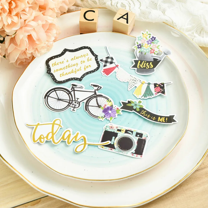 ZFPARTY 52pcs Life is Beautiful Cardstock Die Cuts Stickers for Scrapbooking Happy Planner/Card Making/Journaling Project | Дом и сад