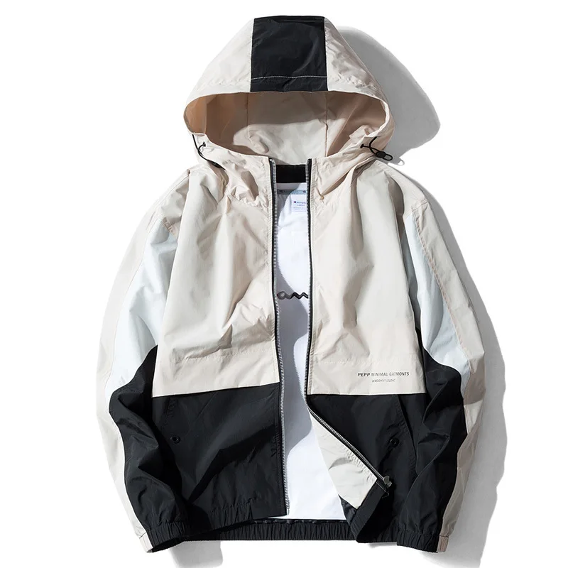 Maxulla новая весенняя куртка с капюшоном мужские лоскутные куртки из анорака