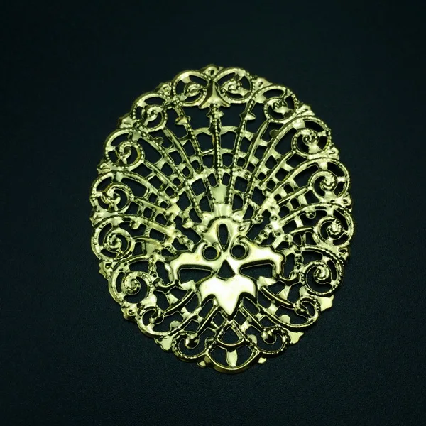 gold 48x61mm 20pcs Филигранное металлическое эллипс украшение для самостоятельного изготовления ювелирных изделий Аксессуары - Цвет: gold 48x61mm 20pcs