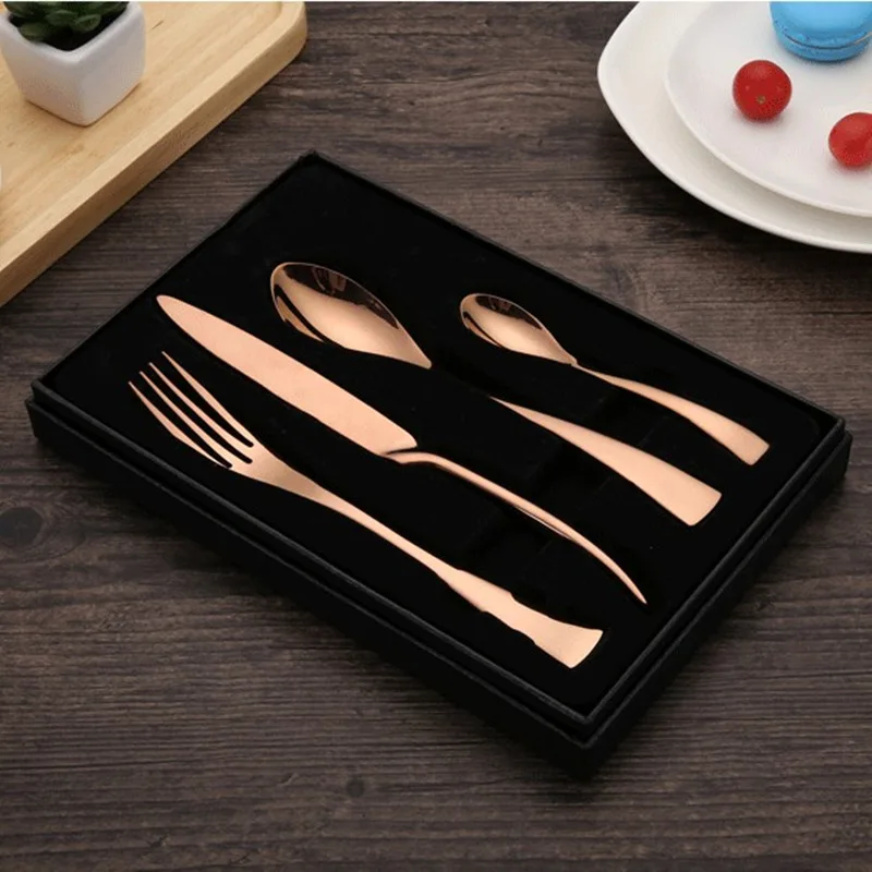 KuBac 2017 Новинка 24 шт./компл. розовое золото KAYA 304 из нержавеющей стали|cutlery set|steak knives