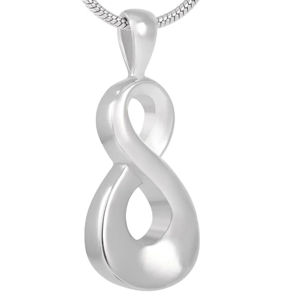 

MJD8053 Infinity Cremation Funeral Jewelry Urn Necklace Pendant Fill Kit Included (sliver)