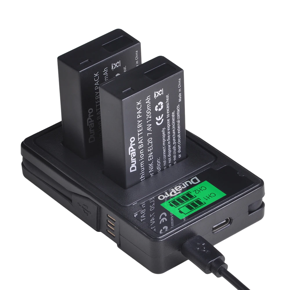 Зарядное устройство с двумя USB портами и ЖК дисплеем для Nikon 1 J1 J2 J3 S1 Coolpix A1