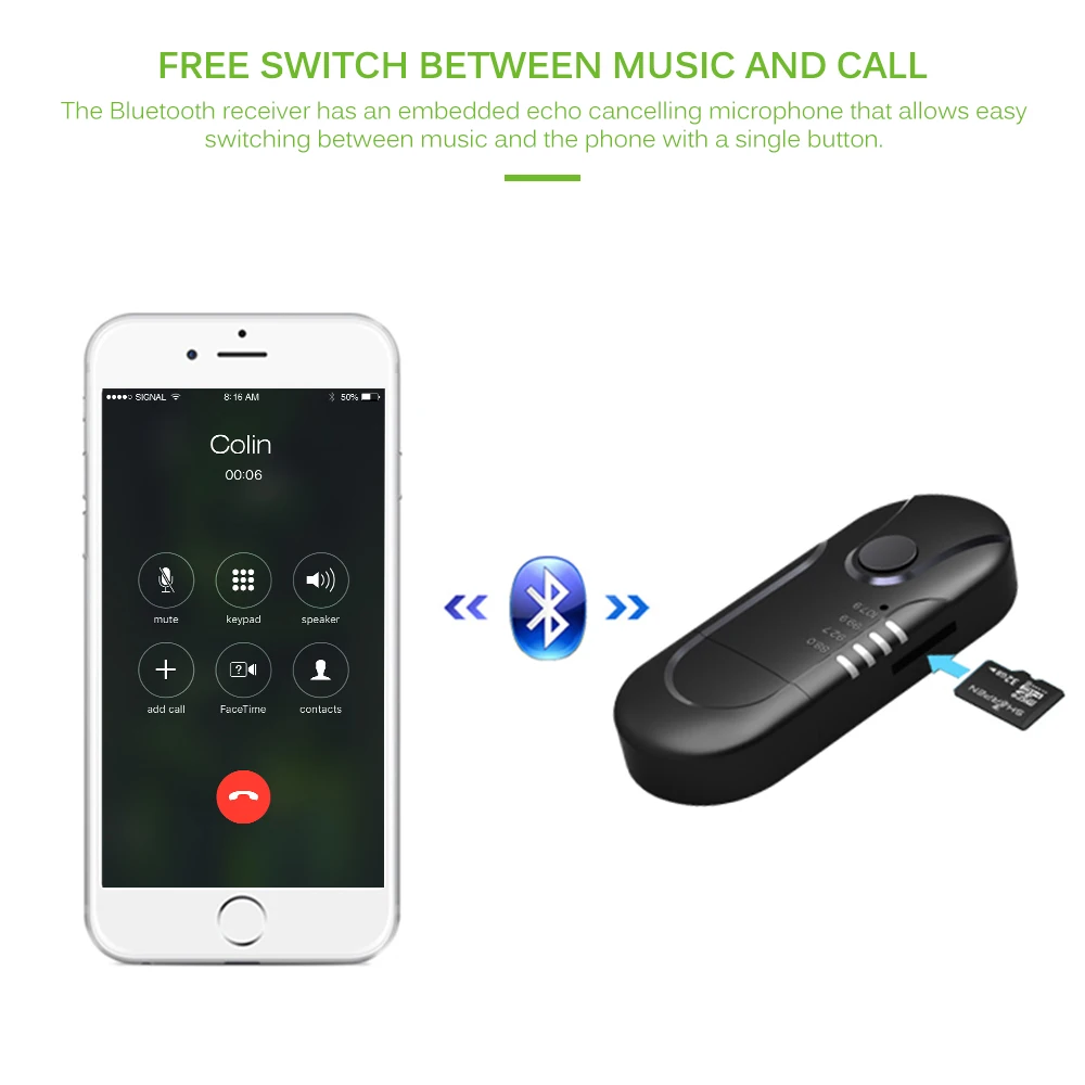 FM трансмиттер Onever автомобильный Bluetooth AUX TF карта|FM-трансмиттеры| |