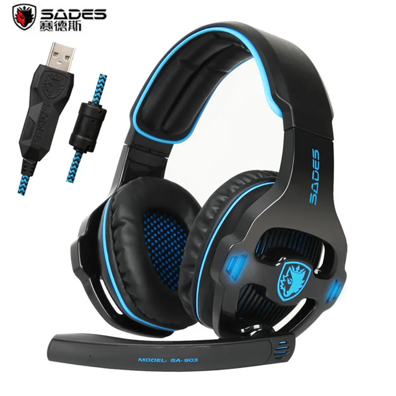 Sades SA903S Pro Игровые наушники с микрофоном шумоподавление USB 7 1 объемные