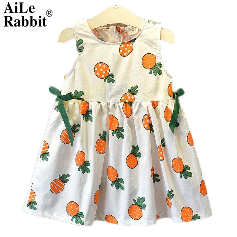 Платье с бантом AiLe Rabbit N3237 летнее платье для девочек фруктовым принтом|Комплекты