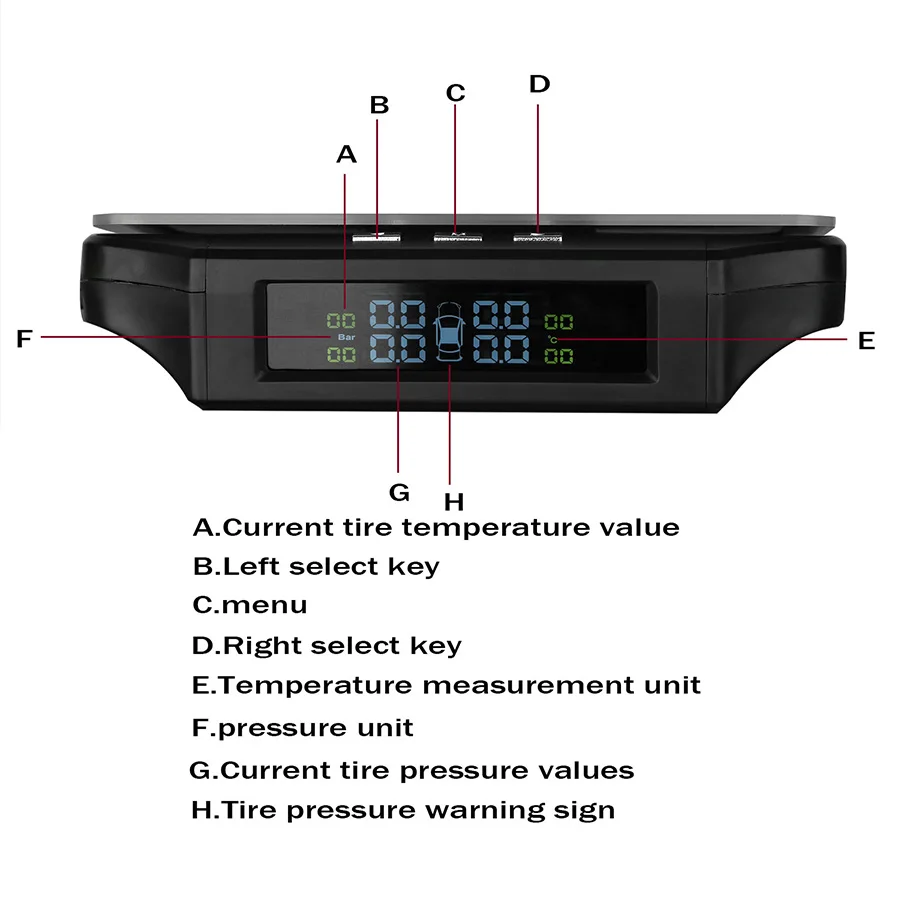 BLE TPMS автомобильный Bluetooth TPMS система сигнализации давления в шинах с 4 датчиками Поддержка Android и IOS Телефон