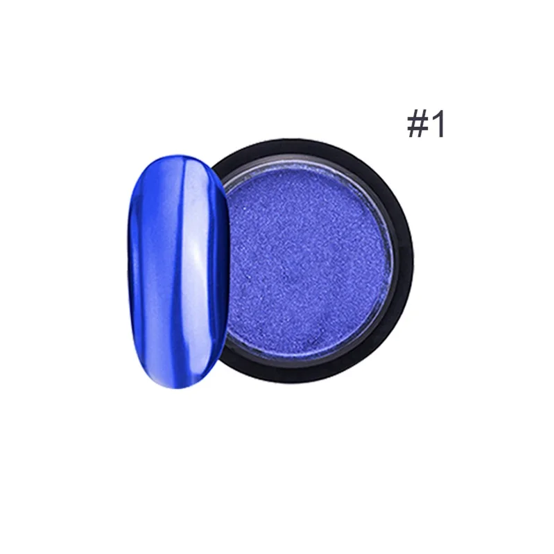 metallic powder 01 Зеркало для ногтей Блестящий Порошок металлический цвет УФ-гель для дизайна ногтей Полировка хромированные хлопья пигмент пыль украшения Маникюр - Цвет: metallic powder 01
