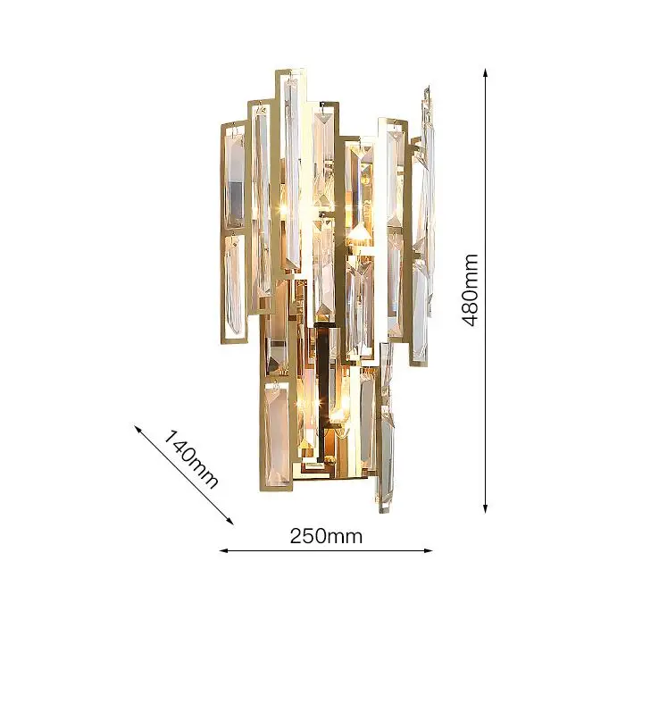 Золотистая резная Хрустальная настенная лампа прикроватная украшение для