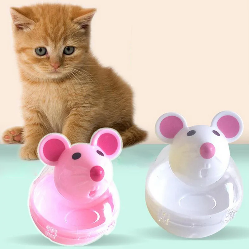 Pet cat dog tumbler автоматическое устройство для протекания в форме мультяшной мыши игрушка для кошек товары для домашних животных автоматические кормушки для кошек 40