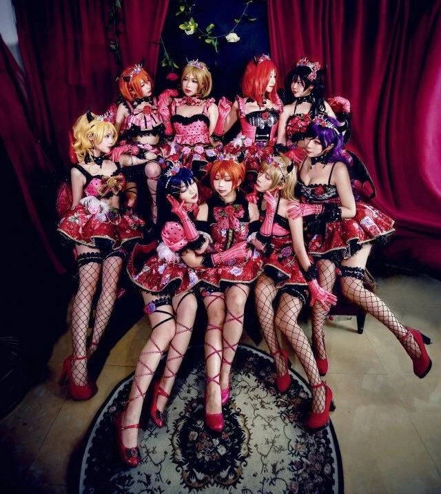 LoveLive все члены маленький дьявол Honoka Eli Kotori Umi Nozomi Maki Rin Hanayo Nico карнавальный костюм
