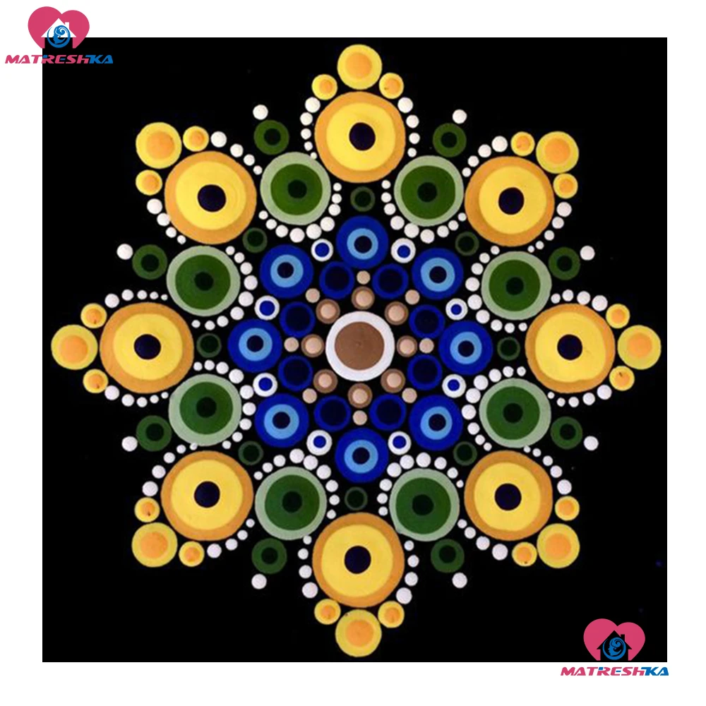 Алмазная живопись полная квадратная алмазная Мандала Цветы Вышивка Полный
