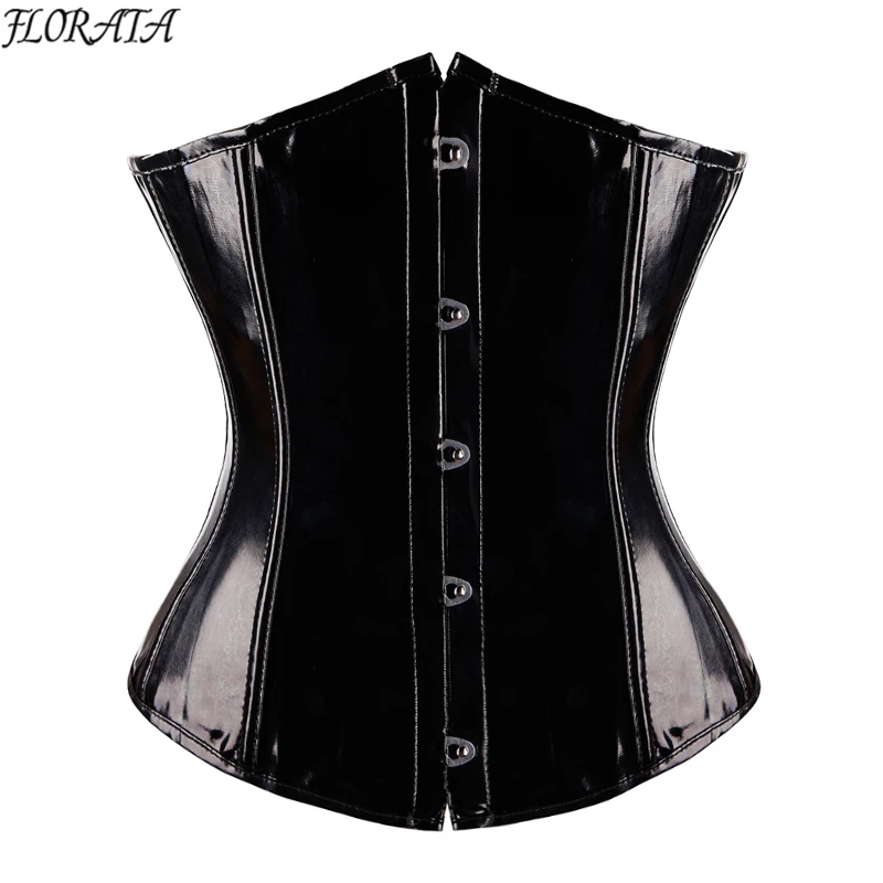 New Fashion Ladies Corset Sexy Underbust Corsets And Bustiers Body Shaper Slimming PVC Lingerie Waist Trainning Tops Steampunk