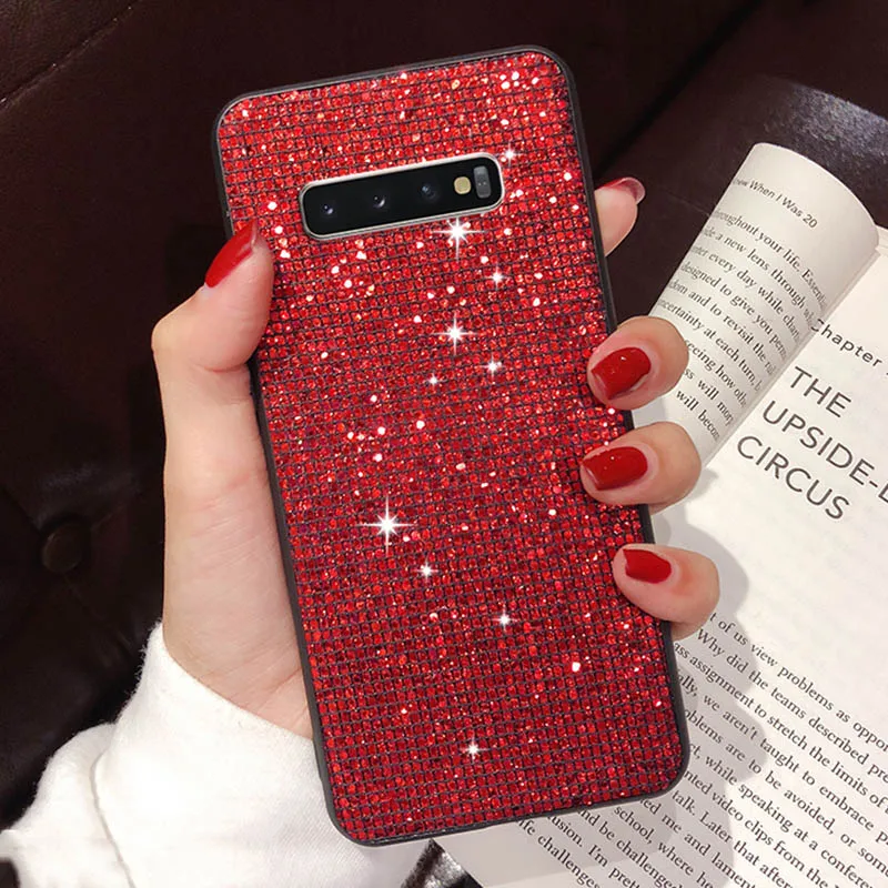 Red Luxury Glitter Phone Case For Xiaomi 9 8 SE lite Mi 5X 6X Bling Sequins Shiny Back Cover For Xiaomi Mi A1 A2 Mix 2S 3 Case Coque - Цвет: Red