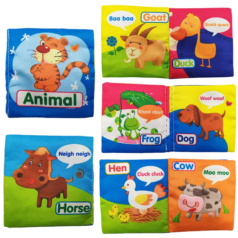 Animal 1 Детские игрушки книжки из мягкой ткани звук шелеста Младенческая Развивающая погремушка в коляску игрушка новорожденная кроватка детские игрушки 0-36 месяцев - Цвет: Animal 1