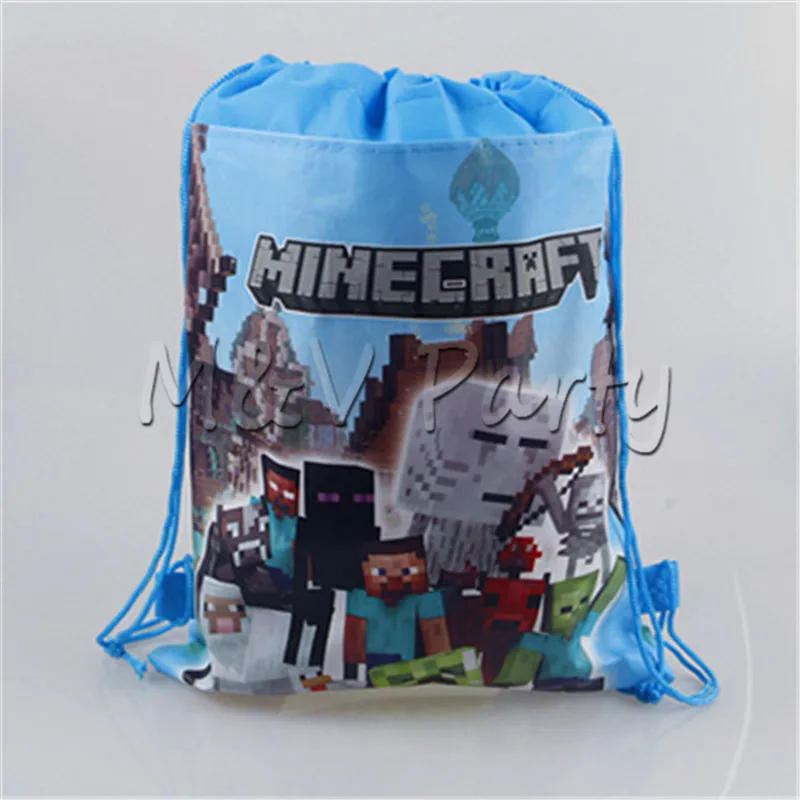 Minecraft Сумка мешок с мультяшными нетканые тканевые сумки школьные рюкзак для