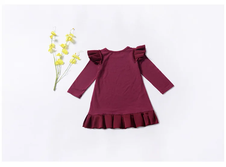DuoDuo New Arrival Kids Girls Knitted Long Sleeve red Dress Clothes 2019 Winter Casual Lotus leaf edge Children Dresses | Детская одежда