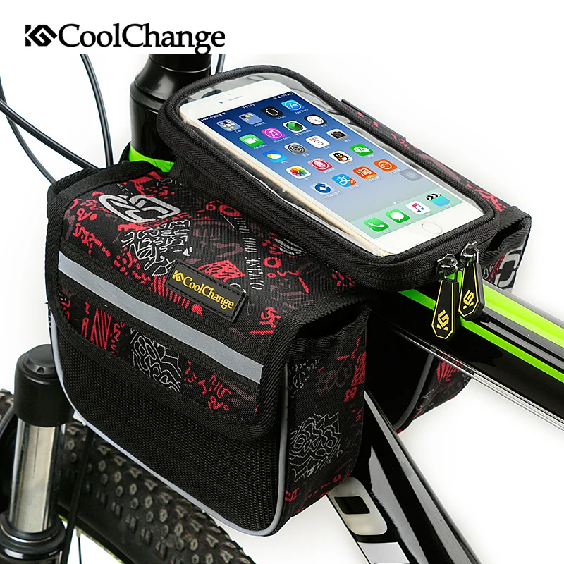 

CoolChange Bicycle Touch Screen Phone Bag Bike Front Frame Mobile Bag Cycling Bags 5.7 inch Cellphone Bag Bicycle Accessories