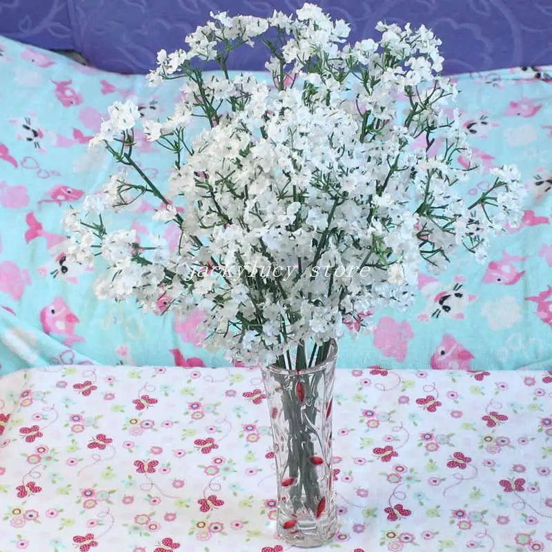 

(60 Pcs/Lot) New Arrival Fabric Gypsophila Baby Breath Artificial Silk Flowers For Decor Wedding Decoration