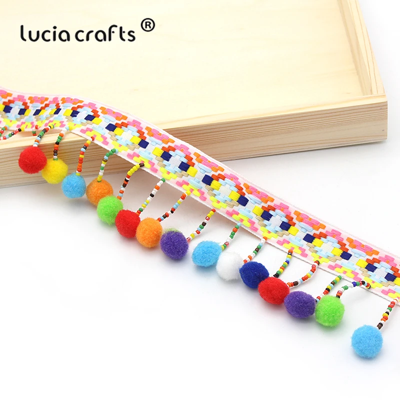 Lucia crafts 1 год/лот кисточка кружевная лента помпон Отделка Ткань для самостоятельного пошива одежды обувь мешок подарок ремесла материалы аксессуары N0302