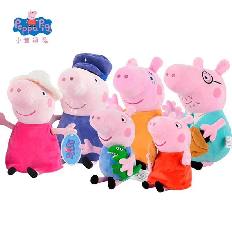 Подлинная Peppa Свинья 19/30 см Плюшевые игрушки Geoger Семья кукол куклы классические игрушки Мини Подарки для детей День рождения подарок на Рождество, Хэллоуин Игрушка