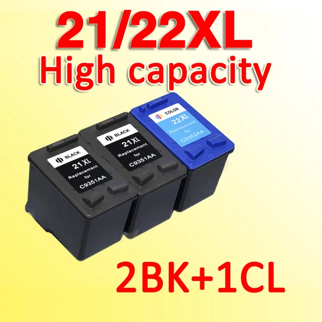 3 шт 21xl 22xl чернильный картридж совместимый с for21 for22 для 21 22 DeskJet 3910 3915 3930 3930V 3940|ink