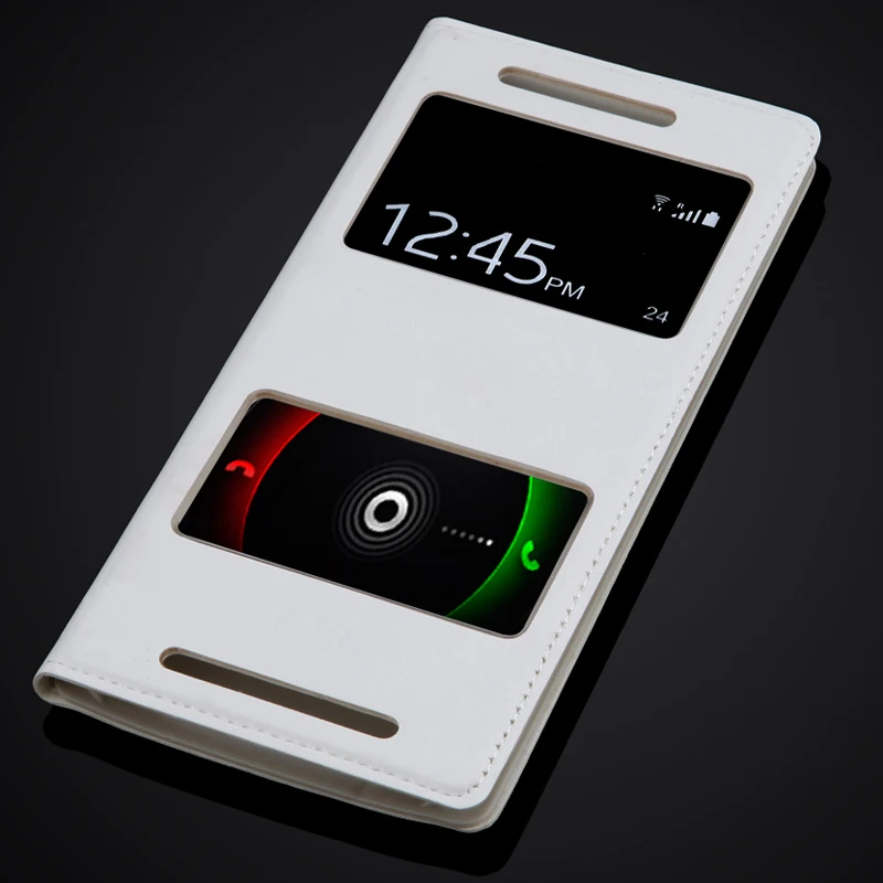 Для HTC One M8 флип-кейс из искусственной кожи с окошком для просмотра чехол телефона
