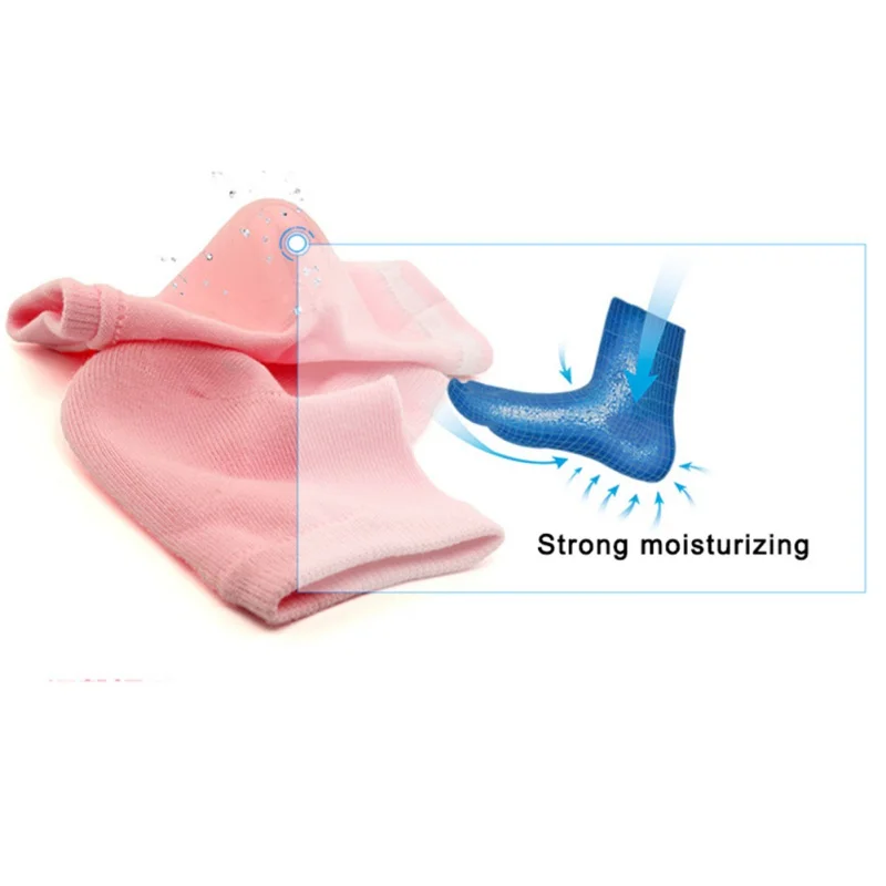 Silicone Moisturizing Gel Heel Socks For Cracked Dry Foot Skin Care Protectors Sock 1 Pair/2pcs | Красота и здоровье