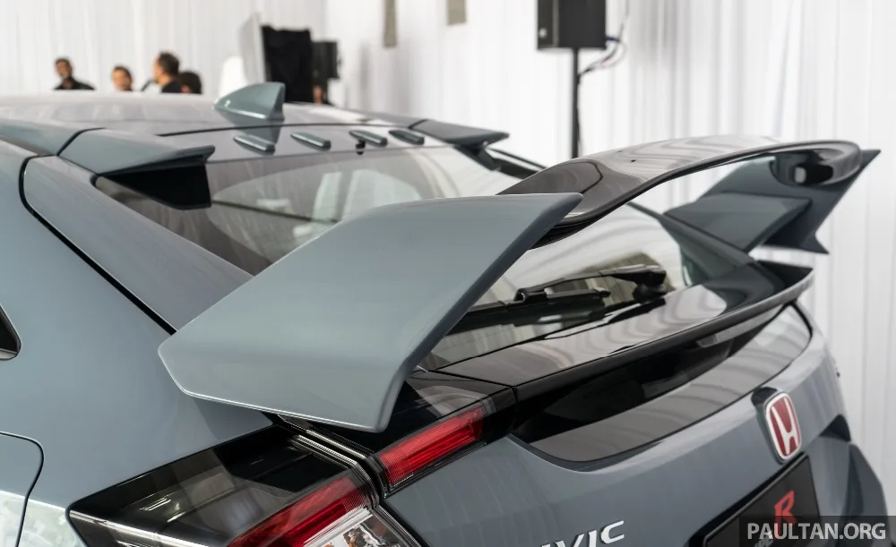 Для Honda 17 НА Civic type R FK8 VRSAR1 Стиль углеродного волокна заднего крыла(5 дверной Люк) глянцевая отделка спойлер багажника отделка лезвия
