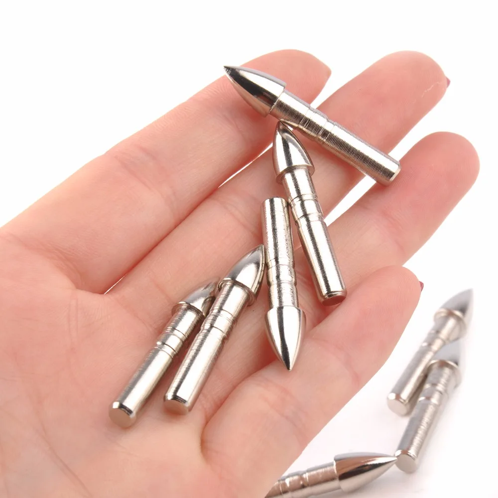 20/40/100pcs Arrow Heads Target Point OD 7mm Stainless Steel Arrowheads Carbon Arrows Tips for Shooting Hunting | Спорт и