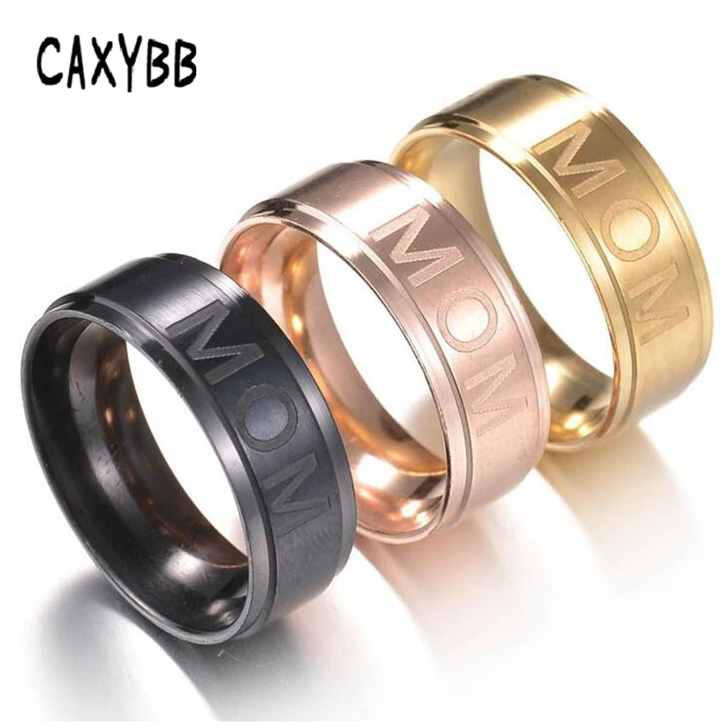Gaxybb титановое кольцо с резьбой Love YOU Mom Женское подарок на день матери кольца для