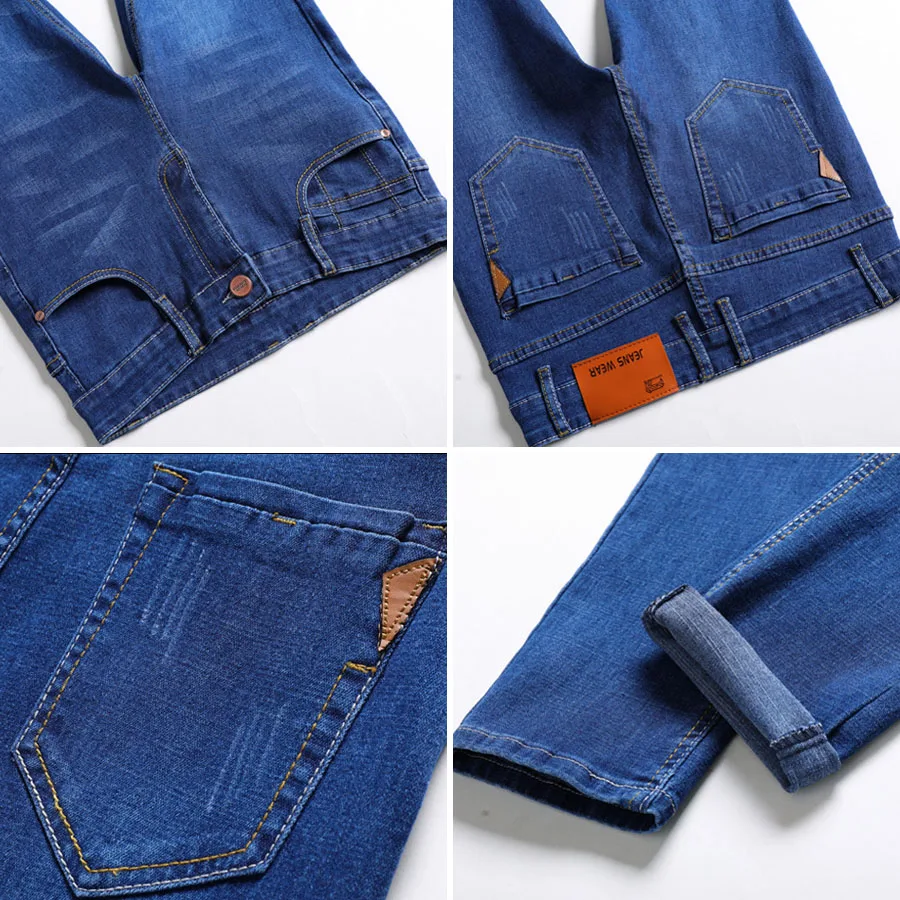 Новые мужские брендовые облегающие эластичные джинсы модные деловые