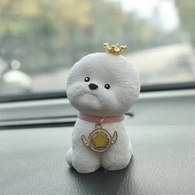 Милая Bichon Frise декоративная собака для автомобиля украшения интерьера приборной