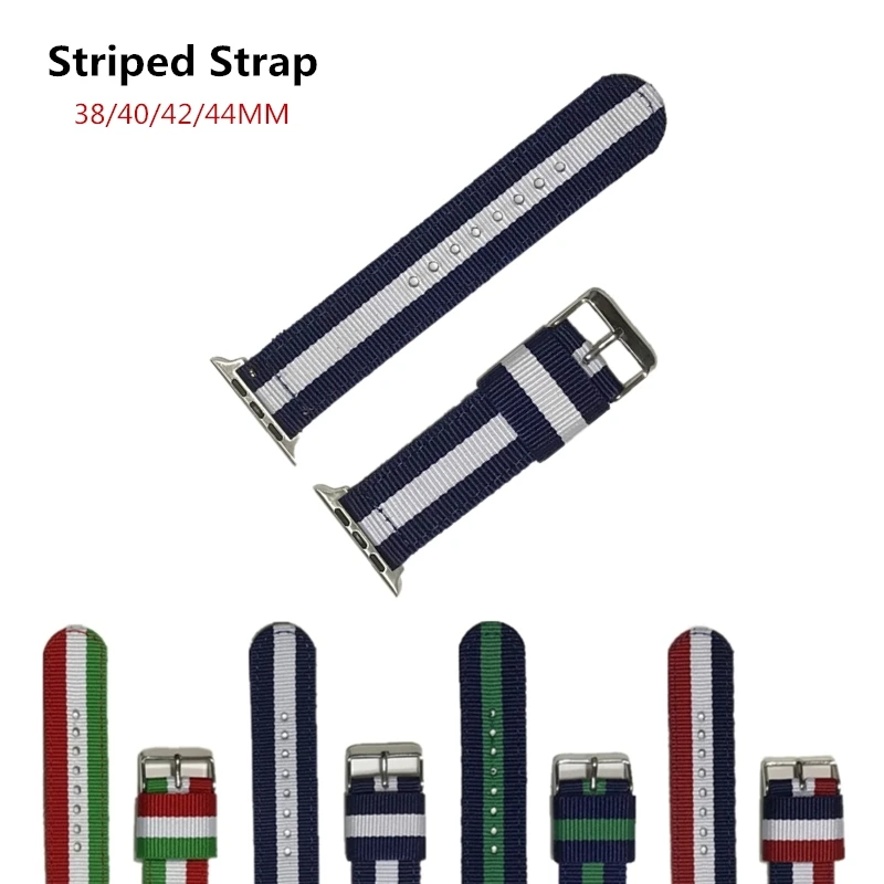 Ремешок нейлоновый для Apple Watch Band Series 4/3/2/1 спортивный кожаный браслет iwatch 42 мм 38 44 40