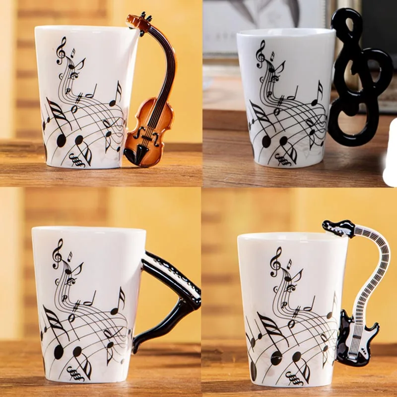Instruments/notes Creative Ceramic Mug Milk Coffee Cup Home Office Tea Novelty Gifts | Mugs