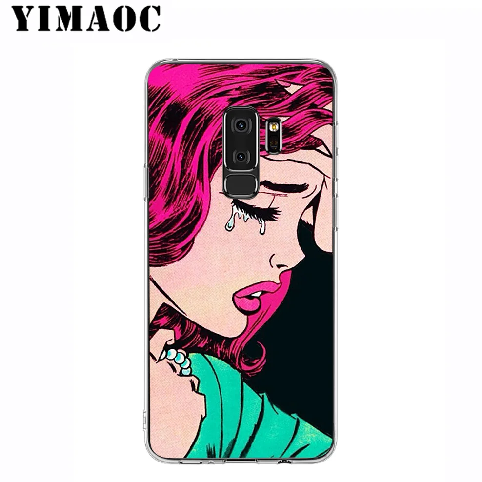 YIMAOC комиксов девушки поп грустно Мягкий силиконовый чехол для samsung Galaxy S10 S10E S9 S8