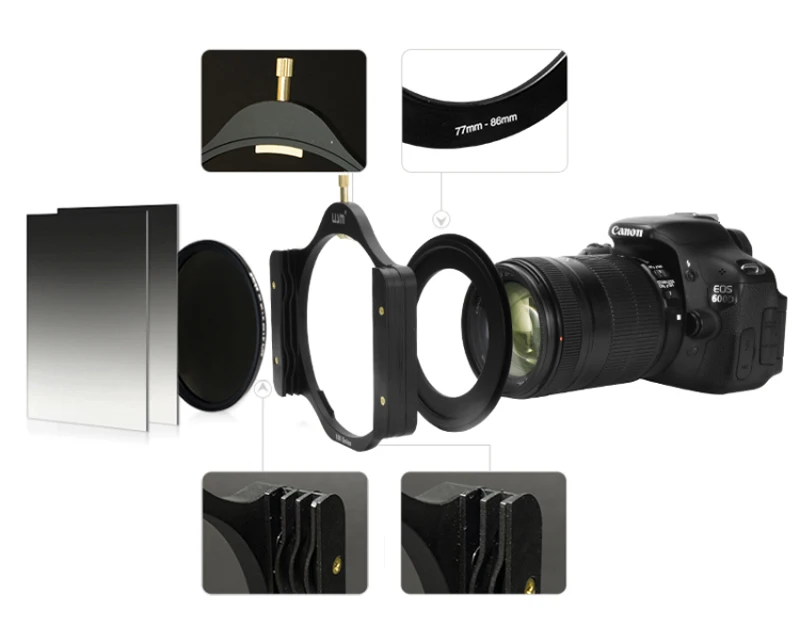 Стальной алюминиевый держатель фильтра 100 мм + тонкое переходное кольцо