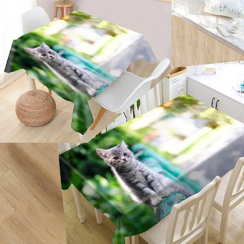 Shunqian Custom Cat скатерть с животными квадратная/прямоугольная для свадебного стола