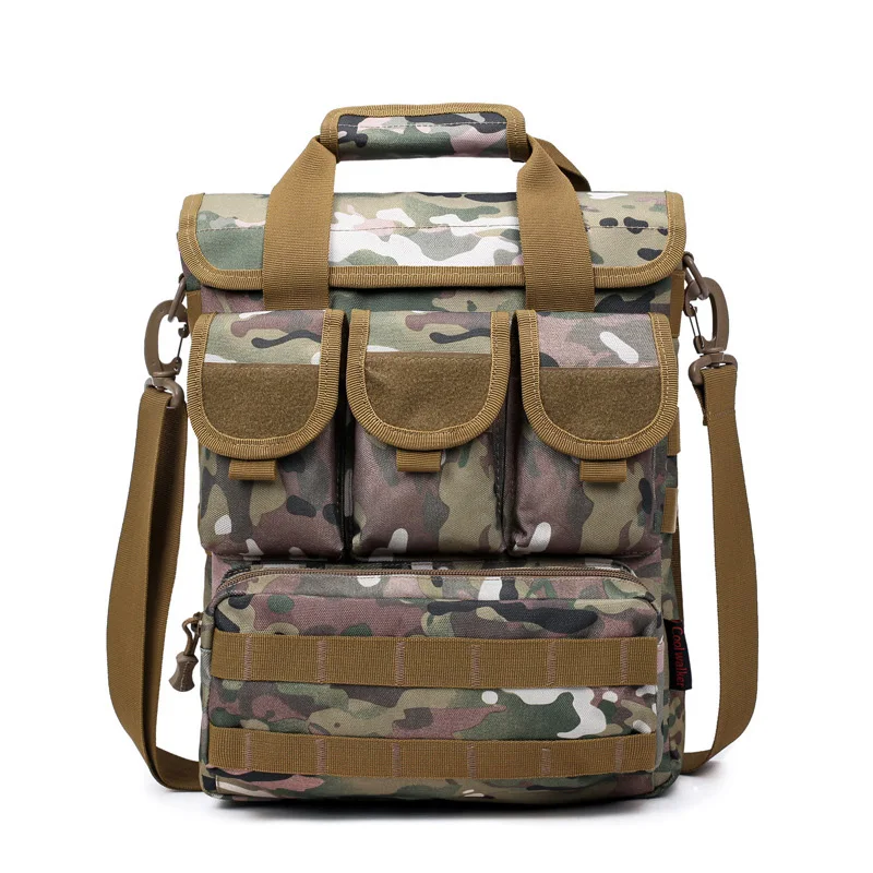 green camo Мужская Сумка Molle камуфляжная парусиновая сумка через плечо многофункциональная сумка военный большой портфель дорожная деловая сумка XA73ZC - Цвет: green camo